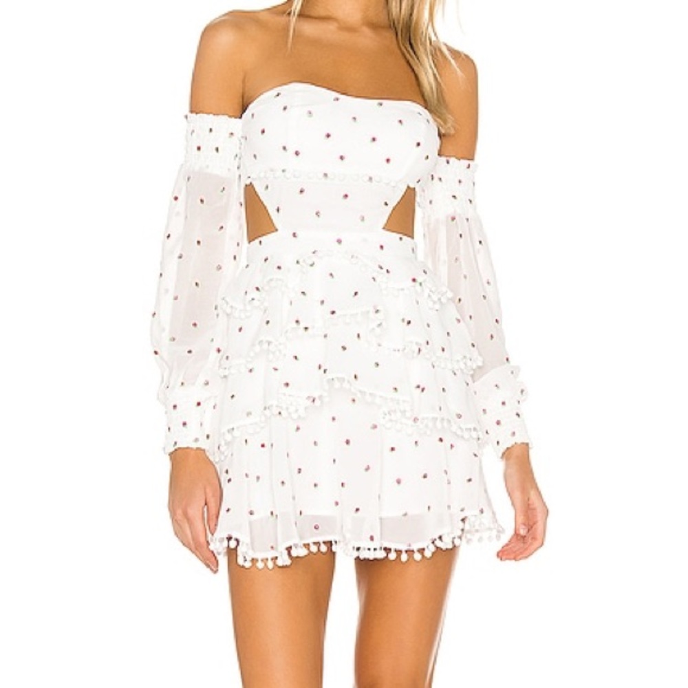 Majorelle White Soho Mini Dress with Roses